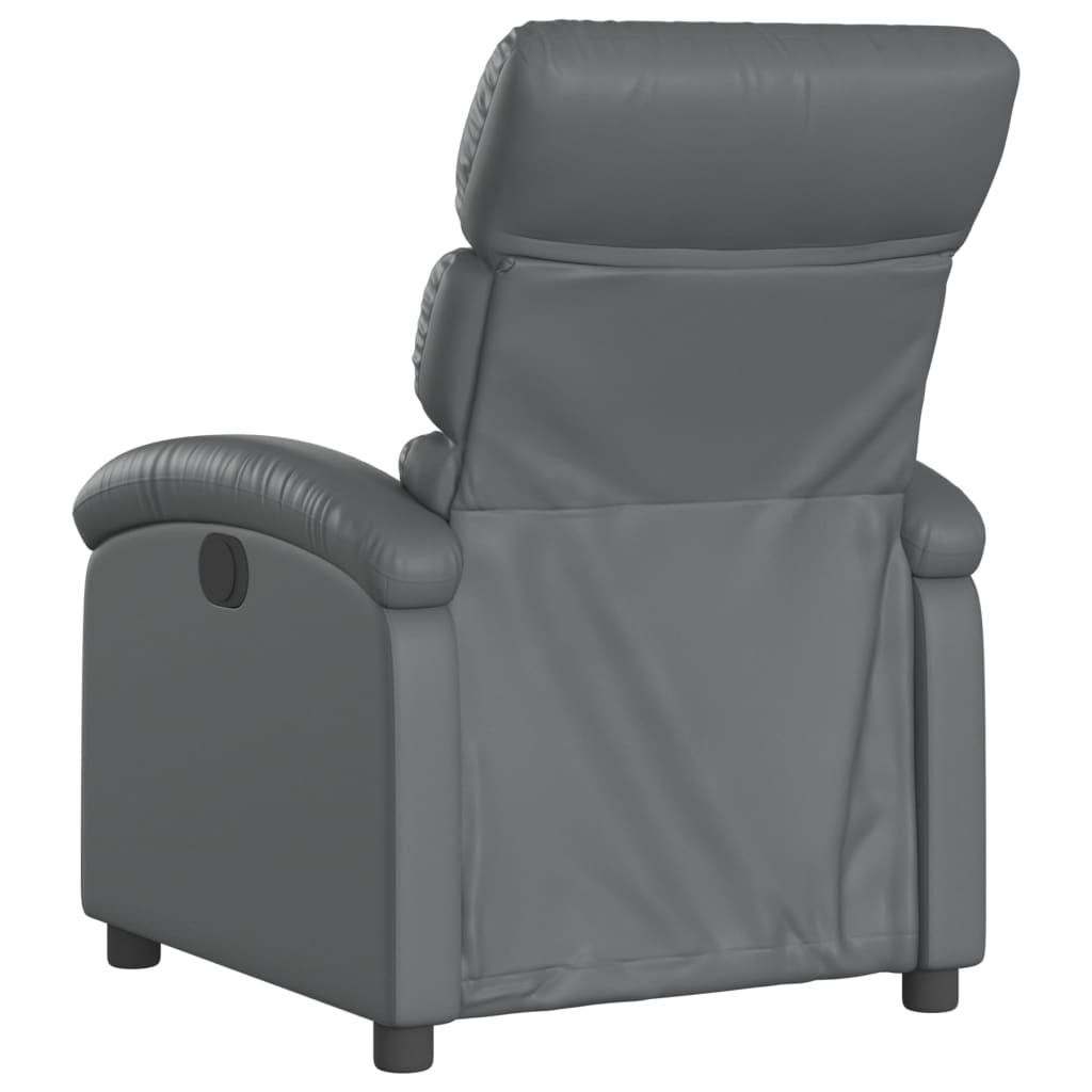 Fauteuil verstelbaar kunstleer grijs