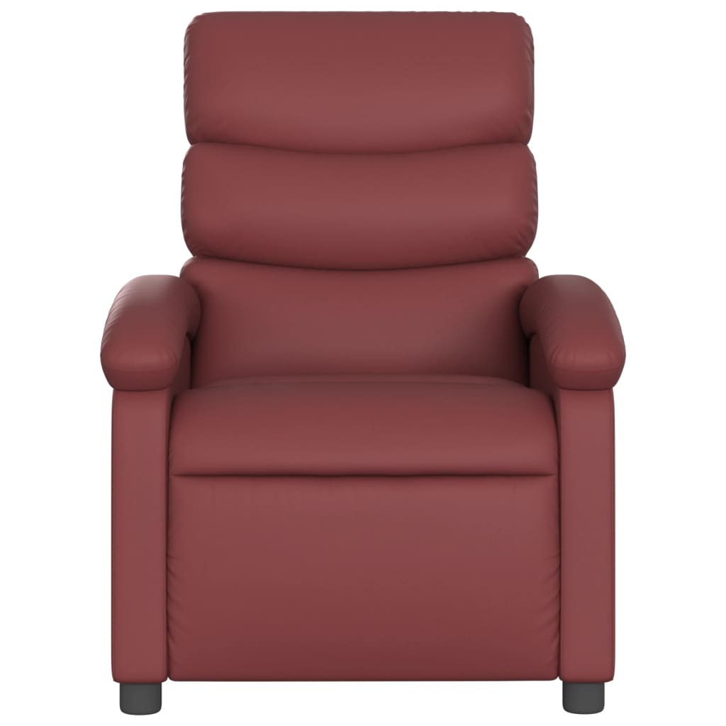 Fauteuil verstelbaar kunstleer wijnrood
