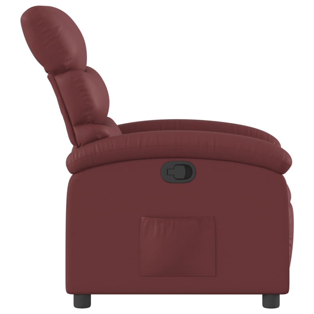 Fauteuil verstelbaar kunstleer wijnrood