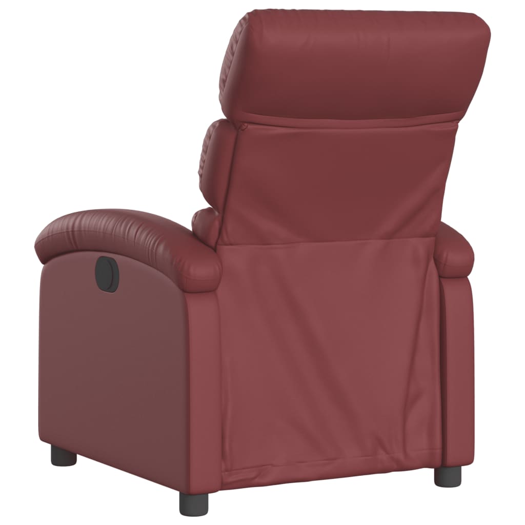 Fauteuil verstelbaar kunstleer wijnrood