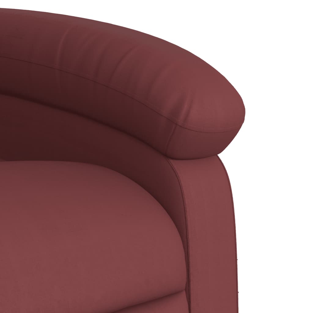 Fauteuil verstelbaar kunstleer wijnrood