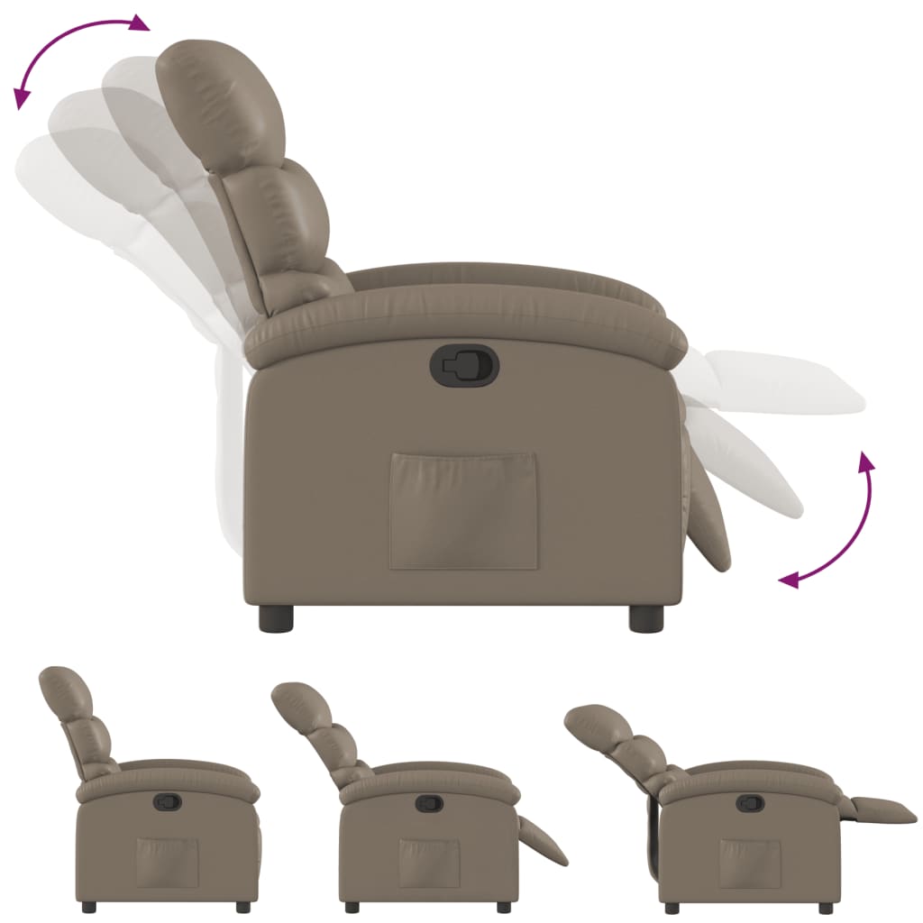 Fauteuil verstelbaar kunstleer cappuccinokleurig