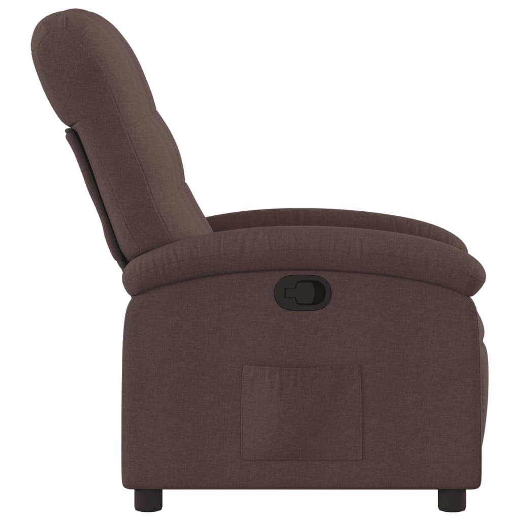 Fauteuil verstelbaar stof donkerbruin