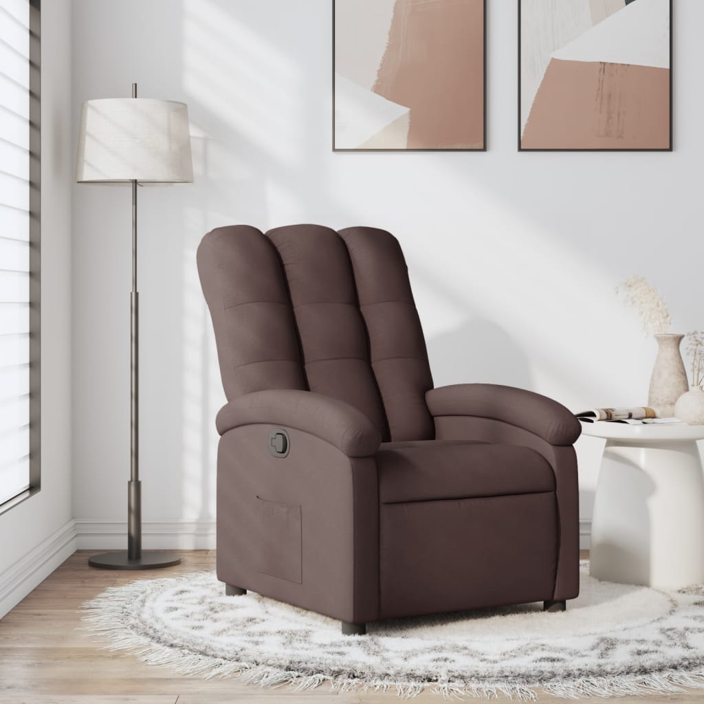 Fauteuil verstelbaar stof donkerbruin