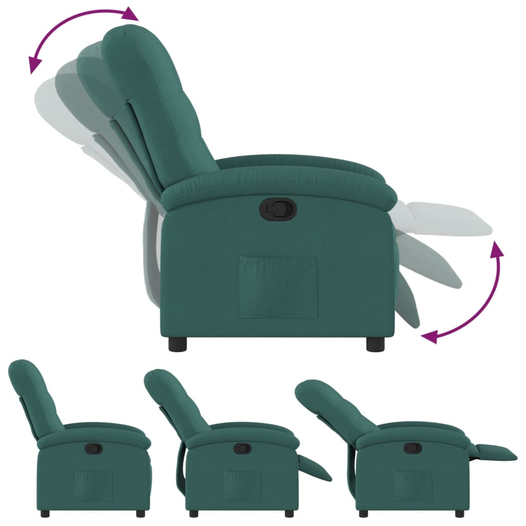 Fauteuil verstelbaar stof donkergroen