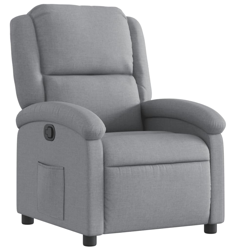 Fauteuil verstelbaar stof lichtgrijs