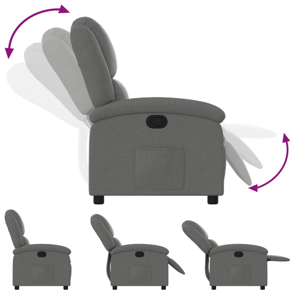 Fauteuil verstelbaar stof donkergrijs