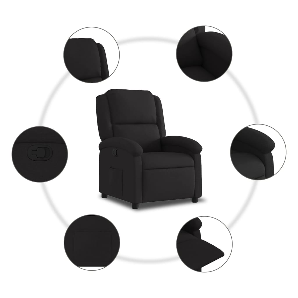 Fauteuil verstelbaar stof zwart