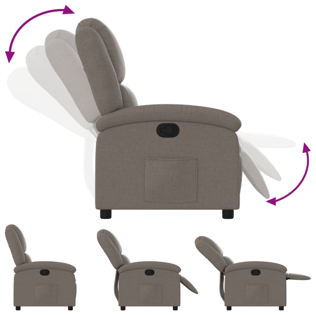 Fauteuil verstelbaar stof taupe