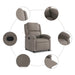 Fauteuil verstelbaar stof taupe