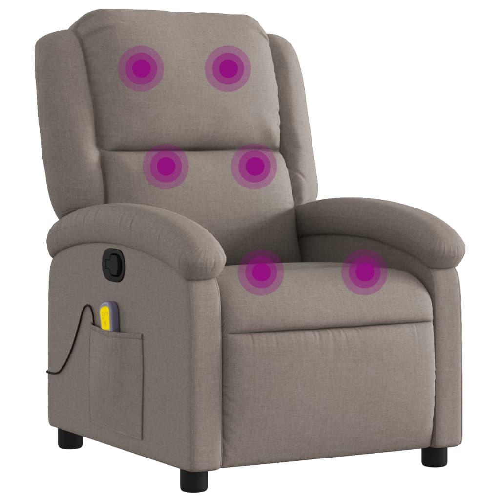 Massagestoel verstelbaar stof taupe