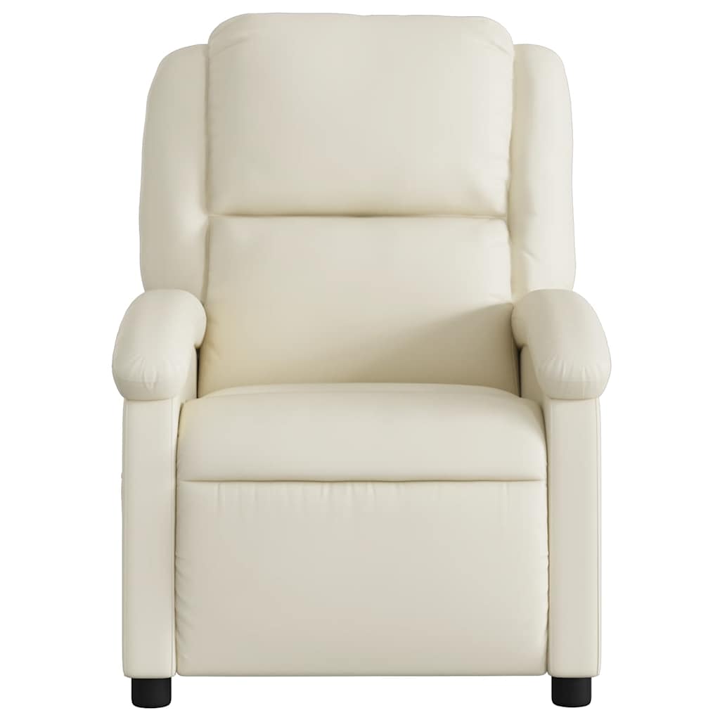 Fauteuil verstelbaar kunstleer crèmekleurig