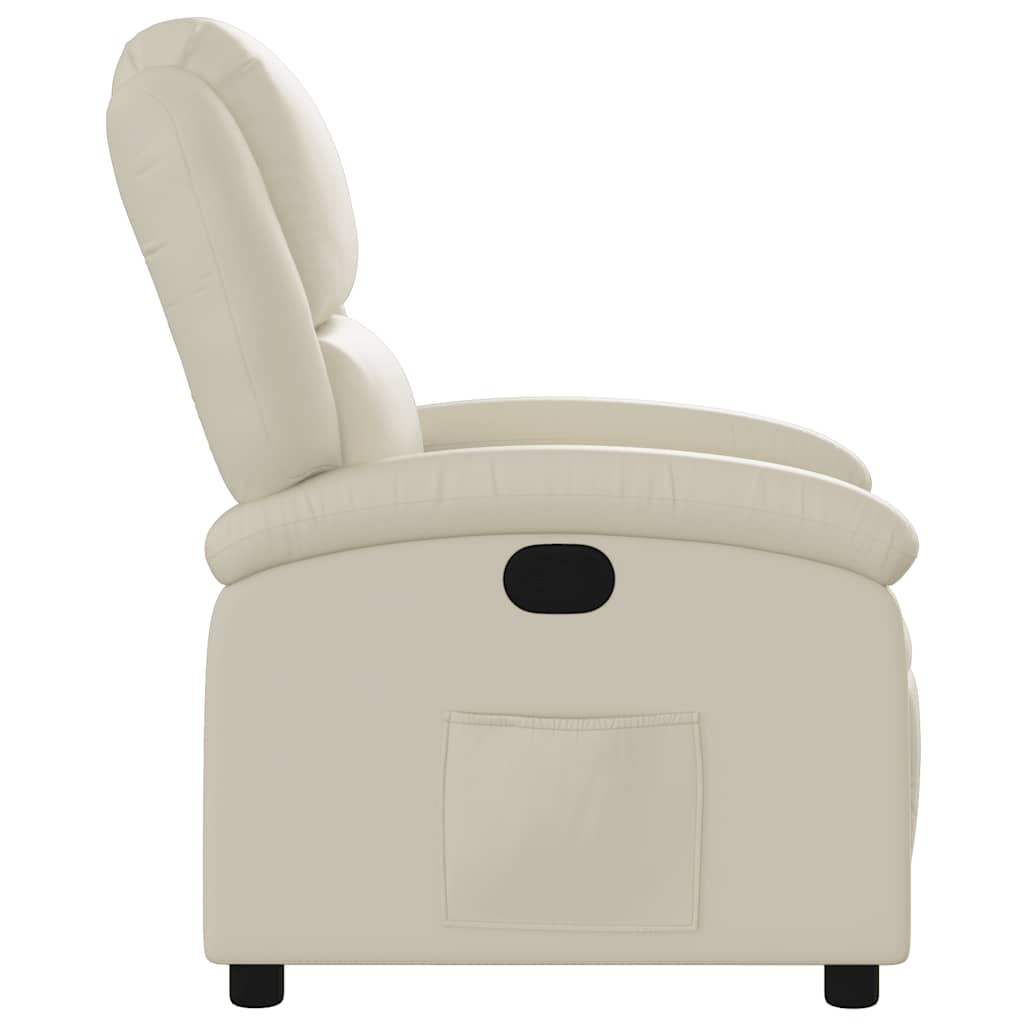 Fauteuil verstelbaar kunstleer crèmekleurig