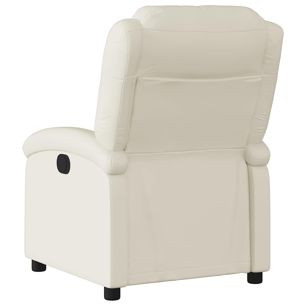 Fauteuil verstelbaar kunstleer crèmekleurig