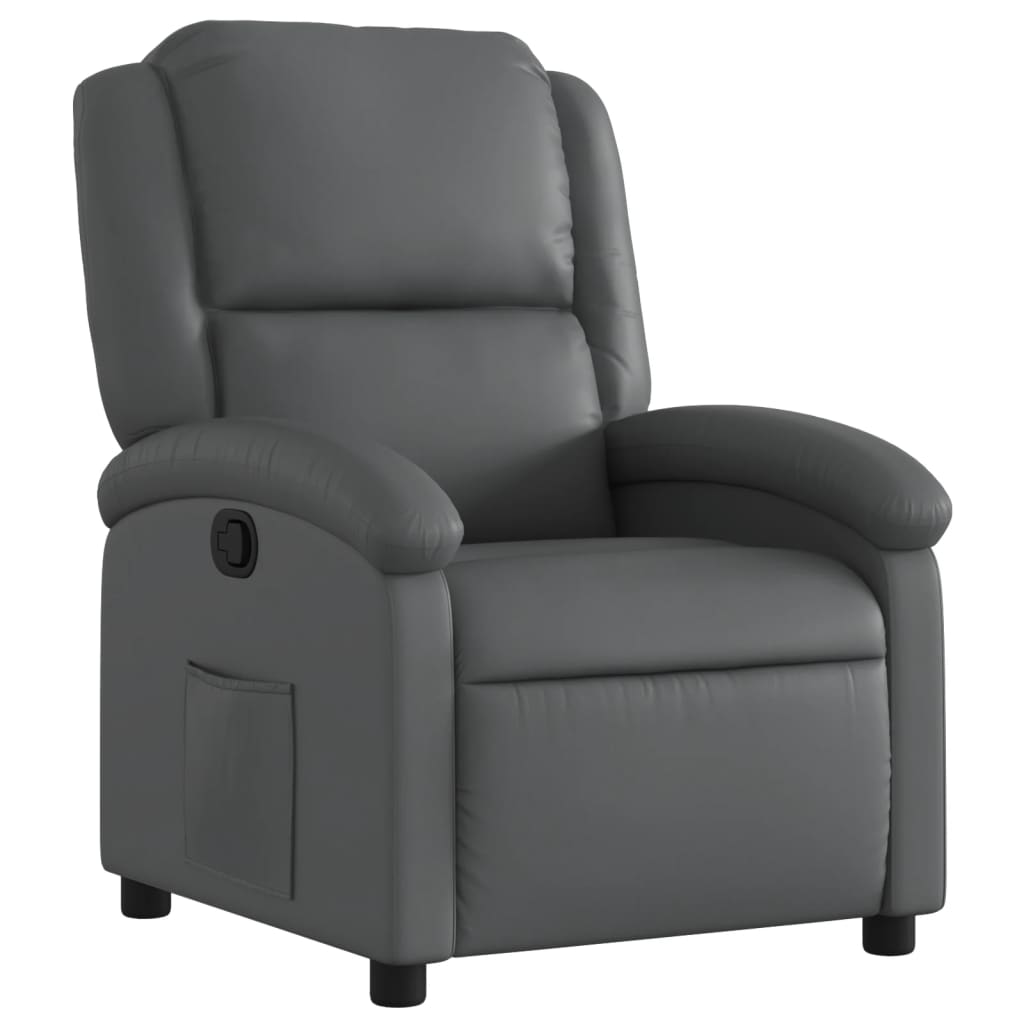 Fauteuil verstelbaar kunstleer grijs