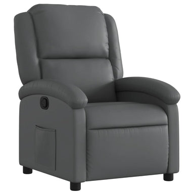 Fauteuil verstelbaar kunstleer grijs