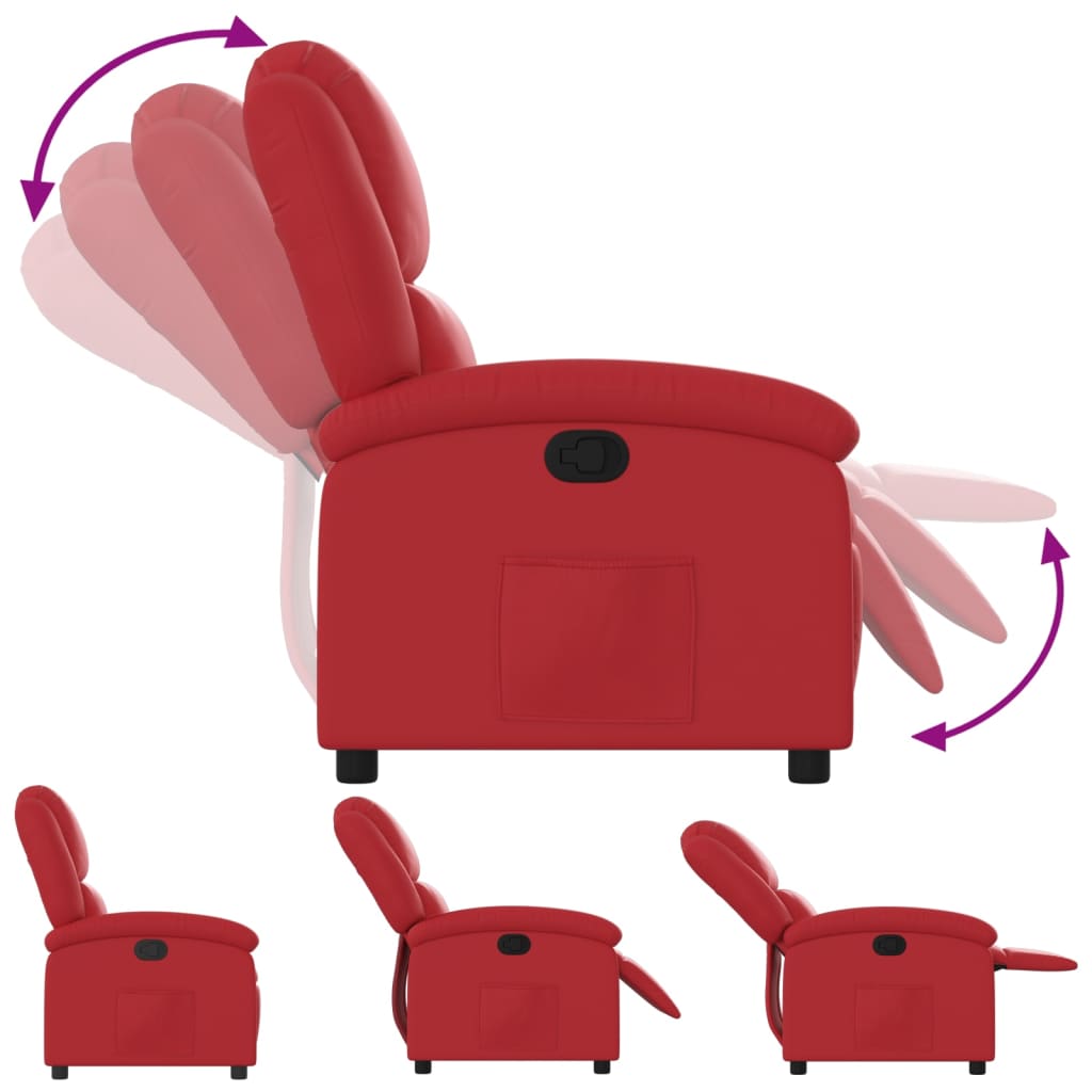 Fauteuil verstelbaar kunstleer rood
