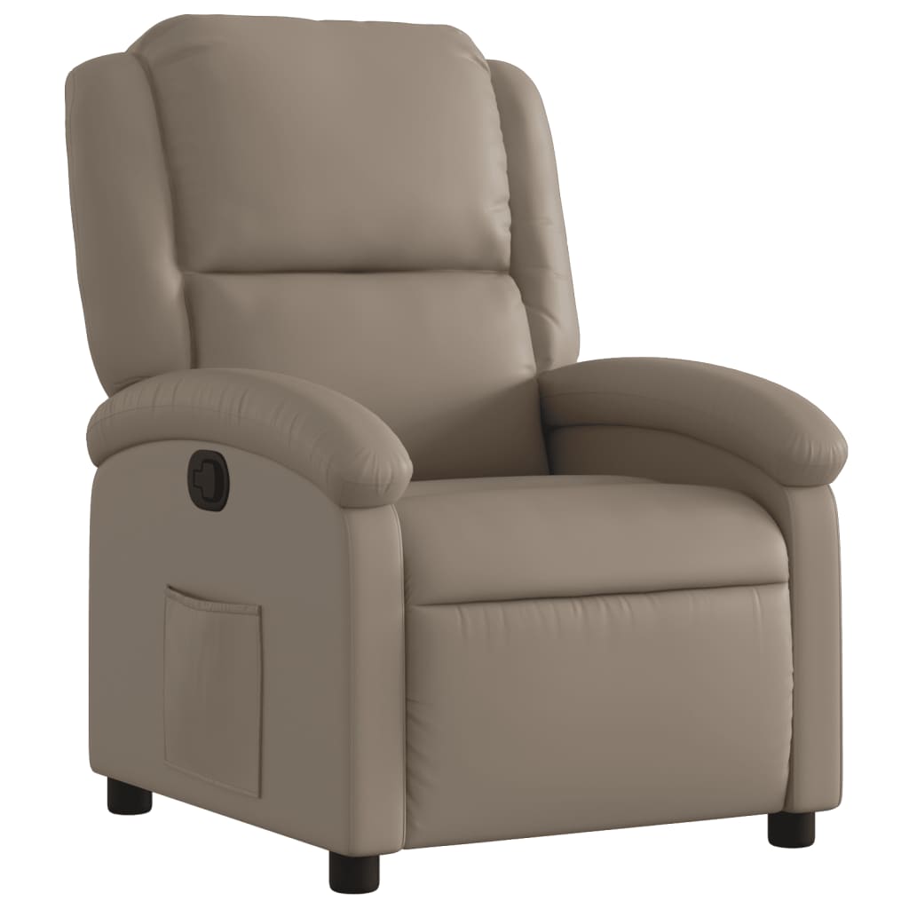Fauteuil verstelbaar kunstleer cappuccinokleurig