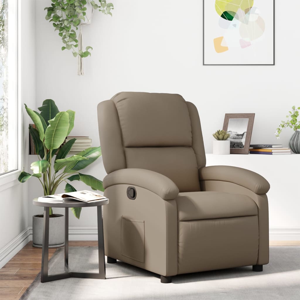 Fauteuil verstelbaar kunstleer cappuccinokleurig