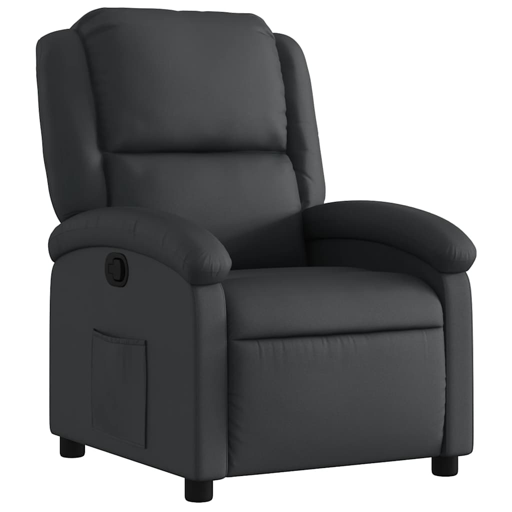 Relaxfauteuil Zwart Echt Leer