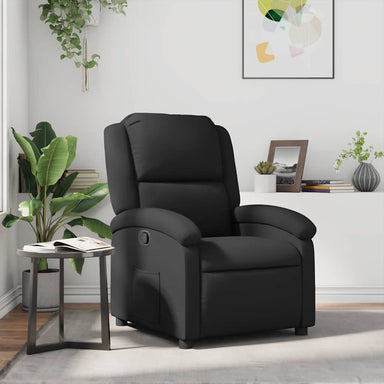 Relaxfauteuil Zwart Echt Leer