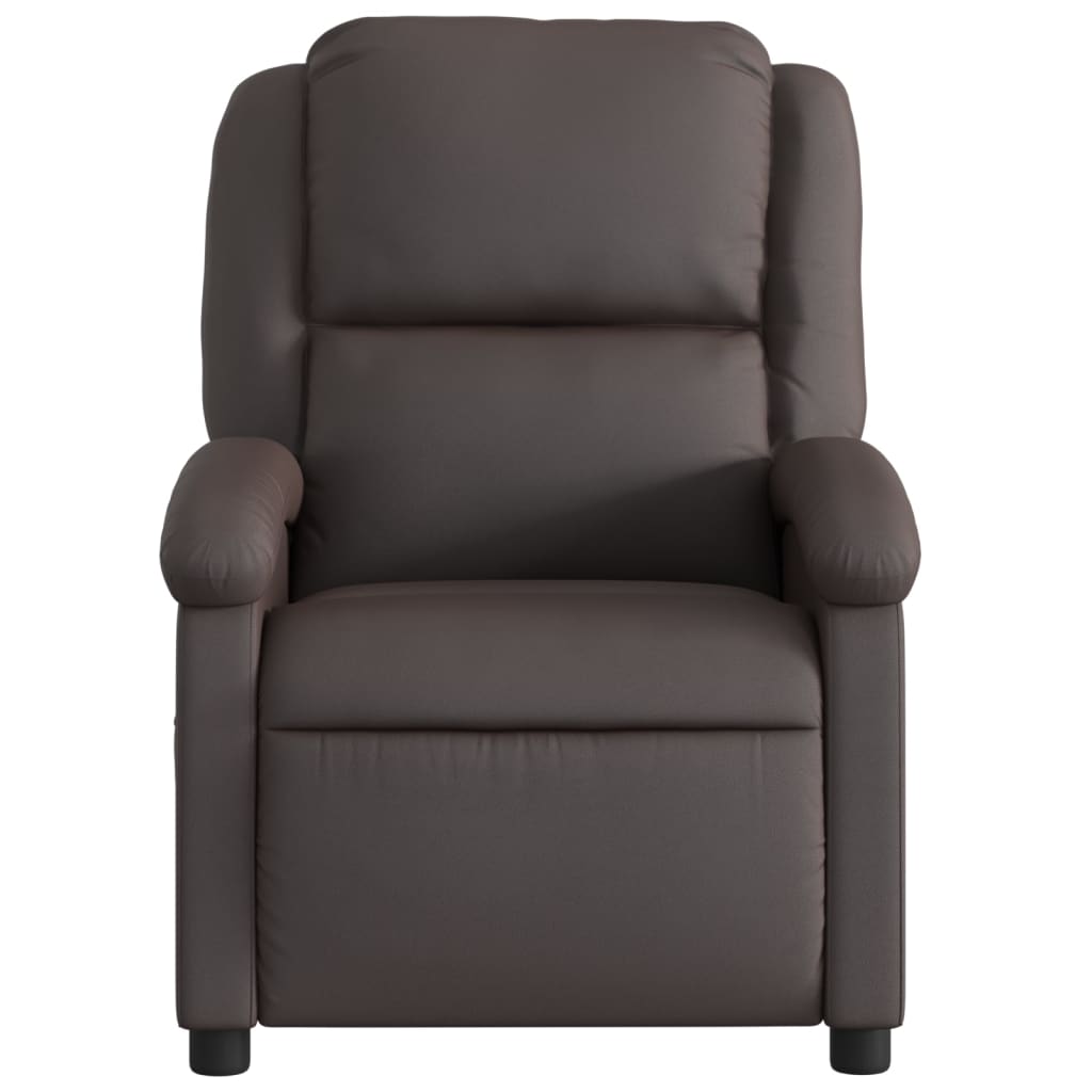 Fauteuil verstelbaar echt leer donkerbruin