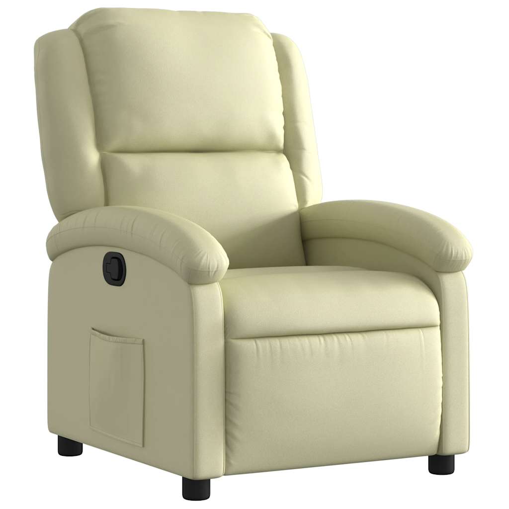 Fauteuil echt leer crèmekleurig