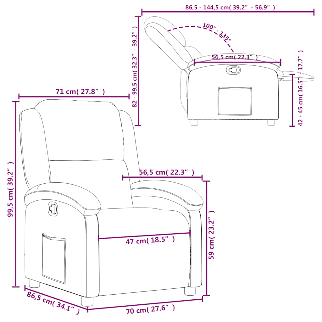 Fauteuil echt leer crèmekleurig