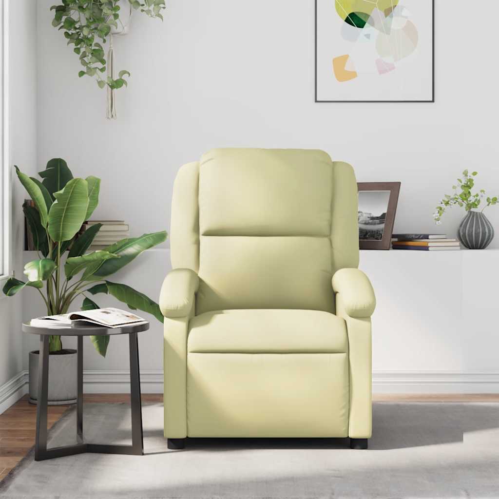 Fauteuil echt leer crèmekleurig
