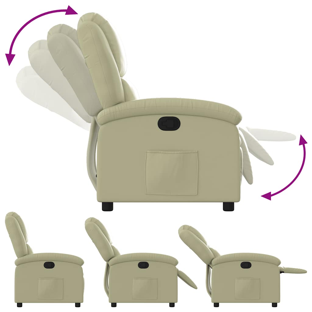 Fauteuil echt leer crèmekleurig