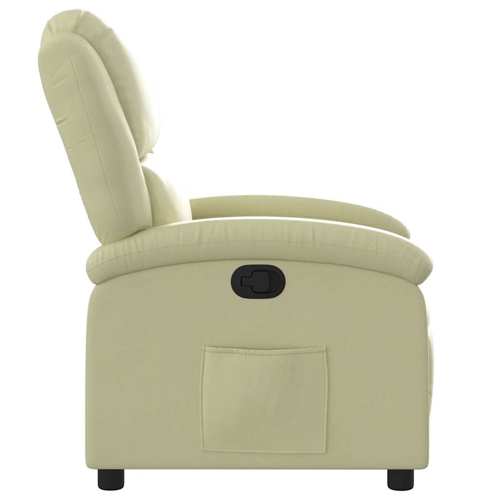Fauteuil echt leer crèmekleurig