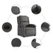 Fauteuil echt leer grijs