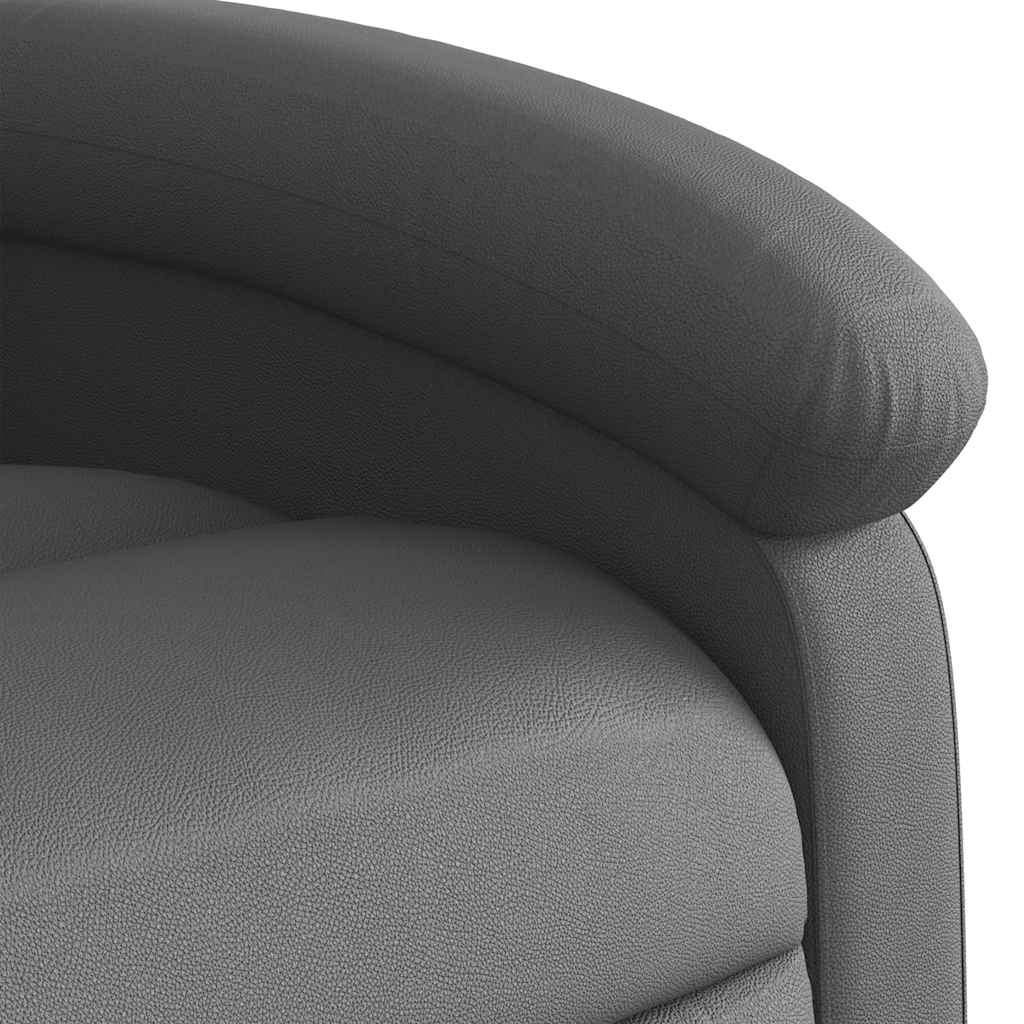 Fauteuil echt leer grijs