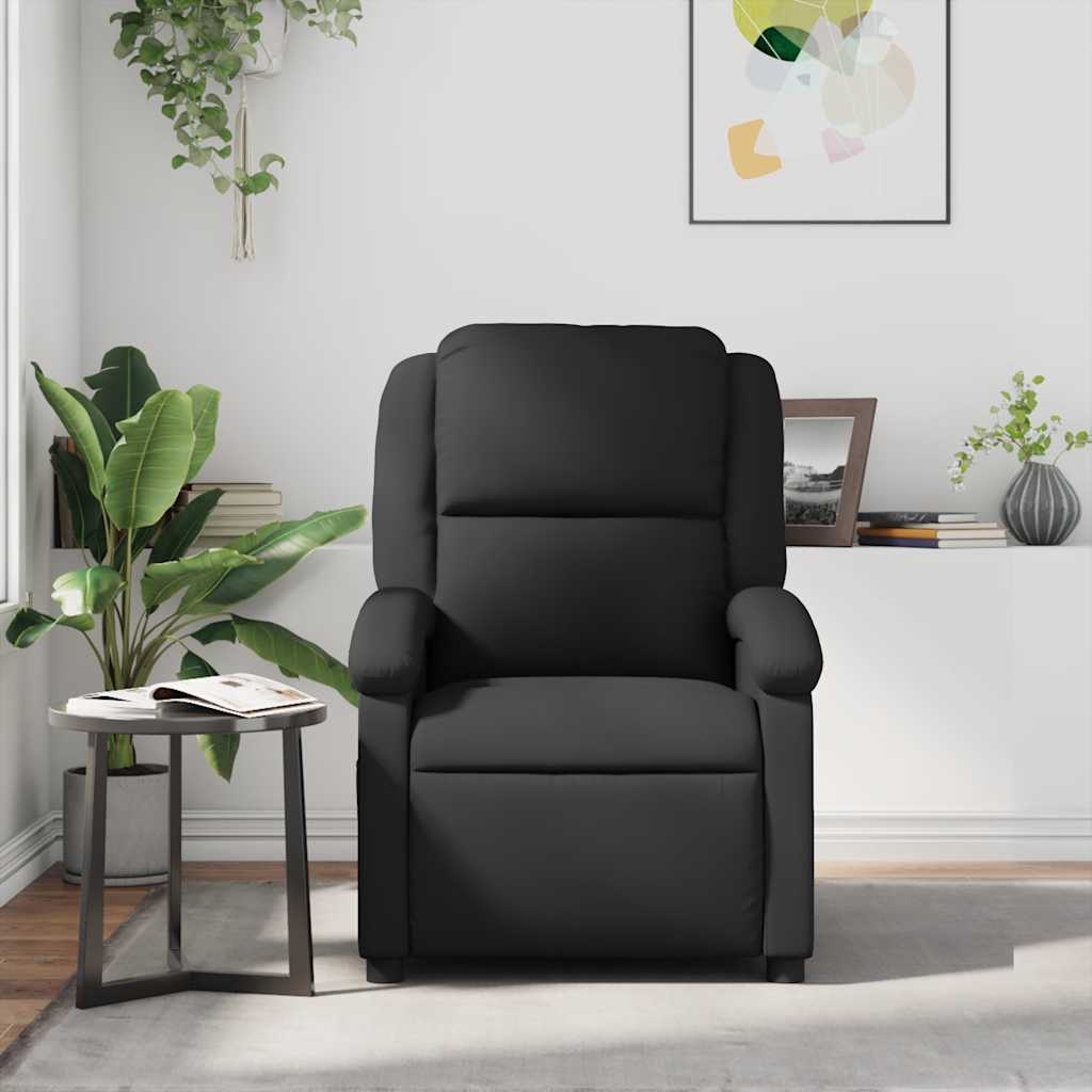 Massagestoel echt leer zwart