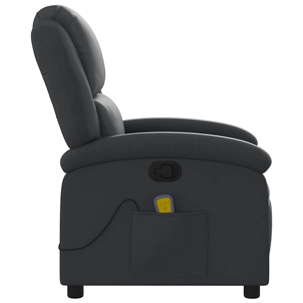 Massagestoel echt leer zwart