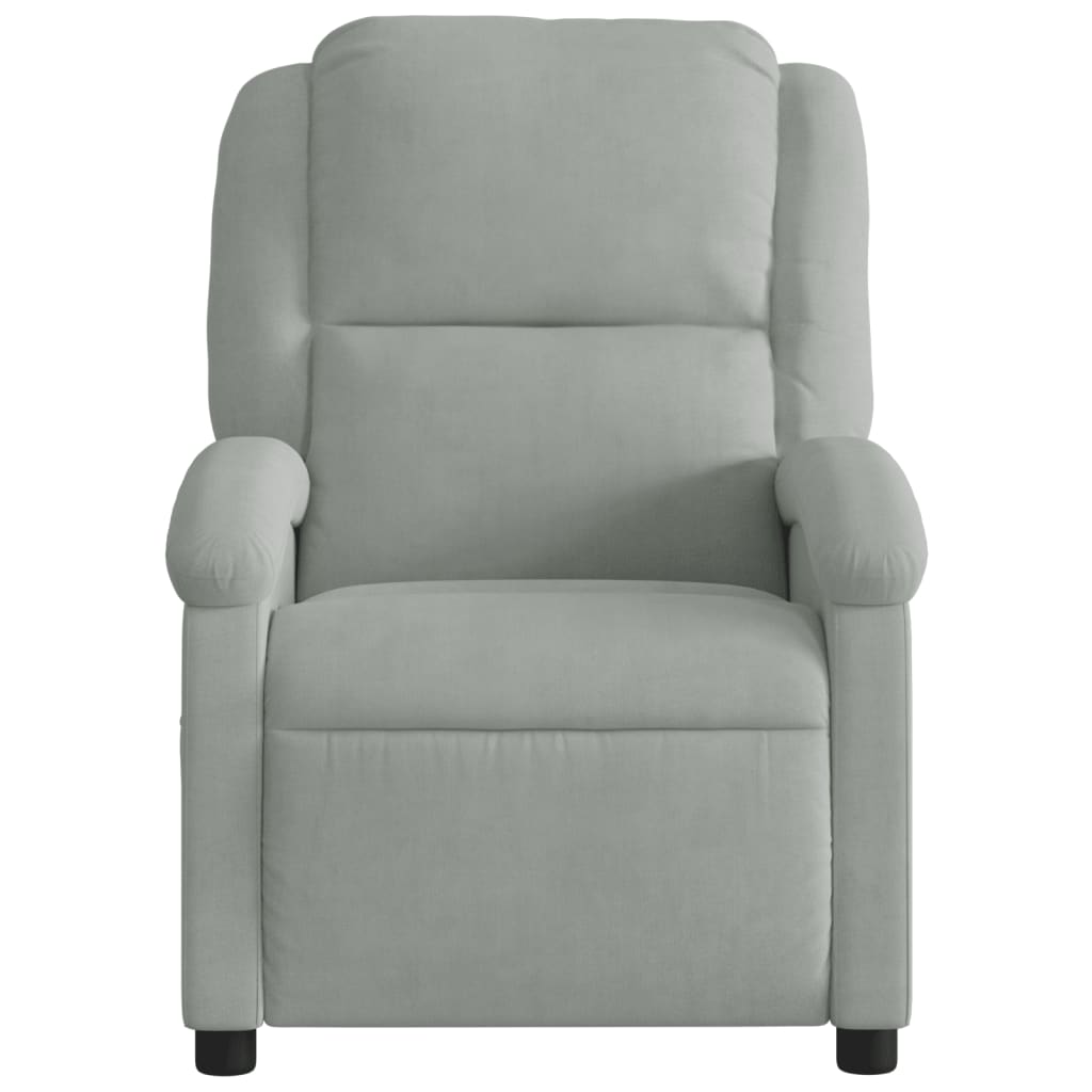 Fauteuil verstelbaar fluweel lichtgrijs