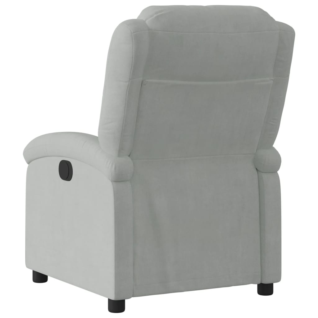 Fauteuil verstelbaar fluweel lichtgrijs