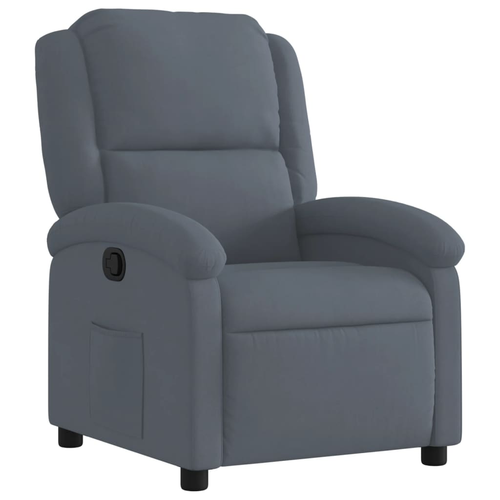 Fauteuil verstelbaar fluweel donkergrijs