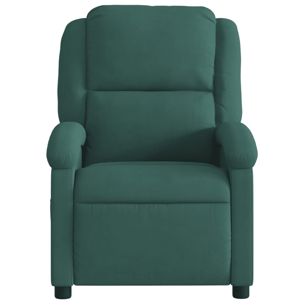 Fauteuil verstelbaar fluweel donkergroen