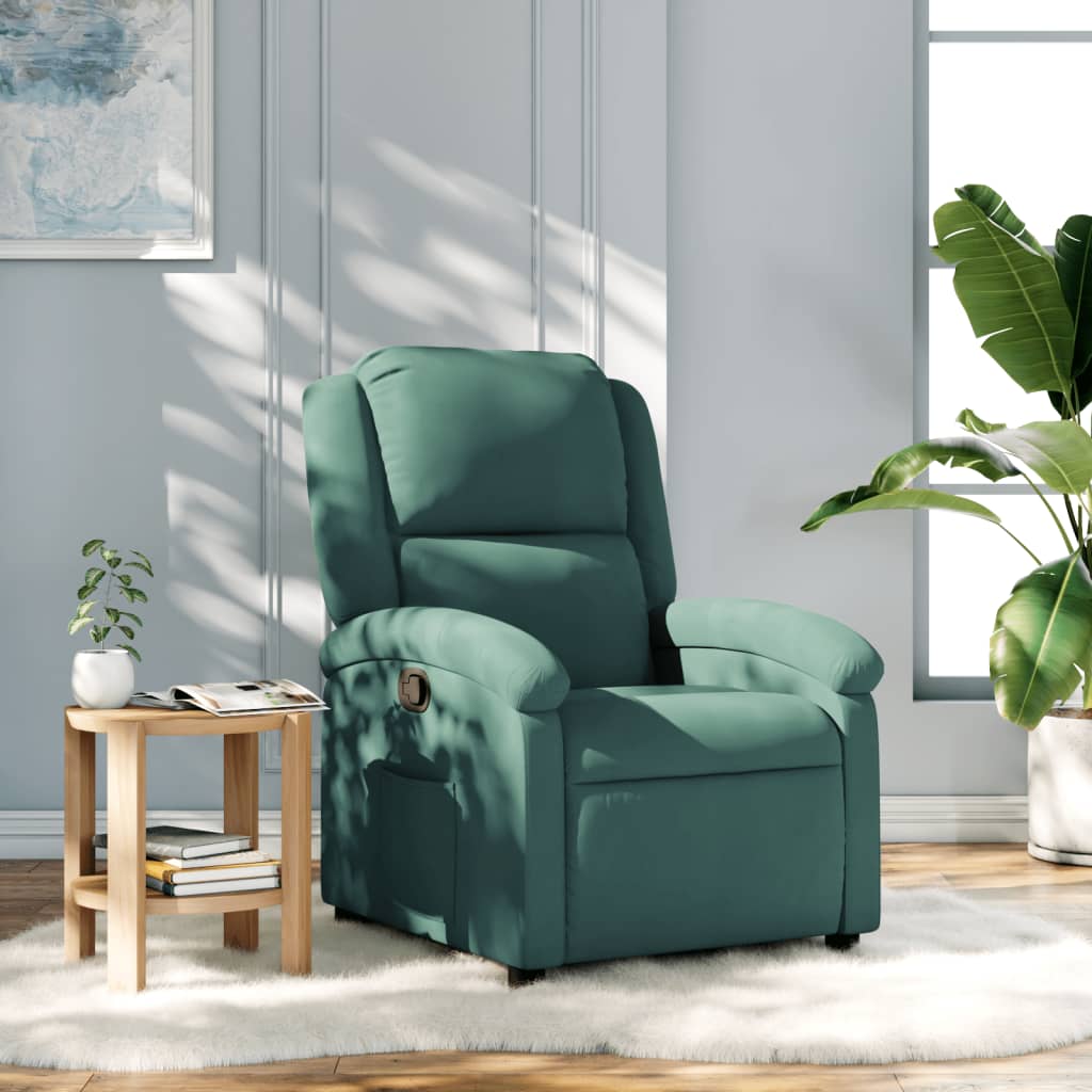 Fauteuil verstelbaar fluweel donkergroen