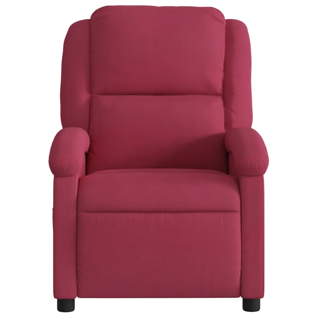 Fauteuil verstelbaar fluweel wijnrood
