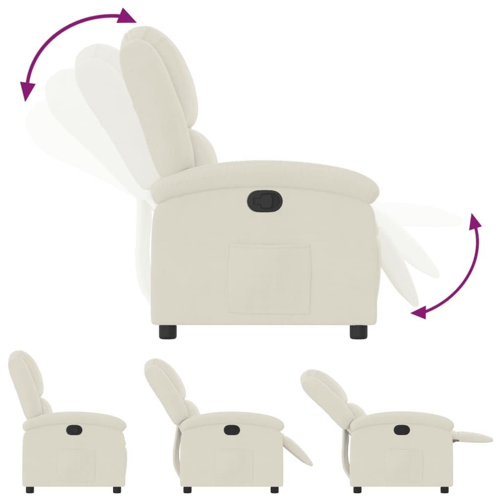 Relaxfauteuil Crème Fluweel
