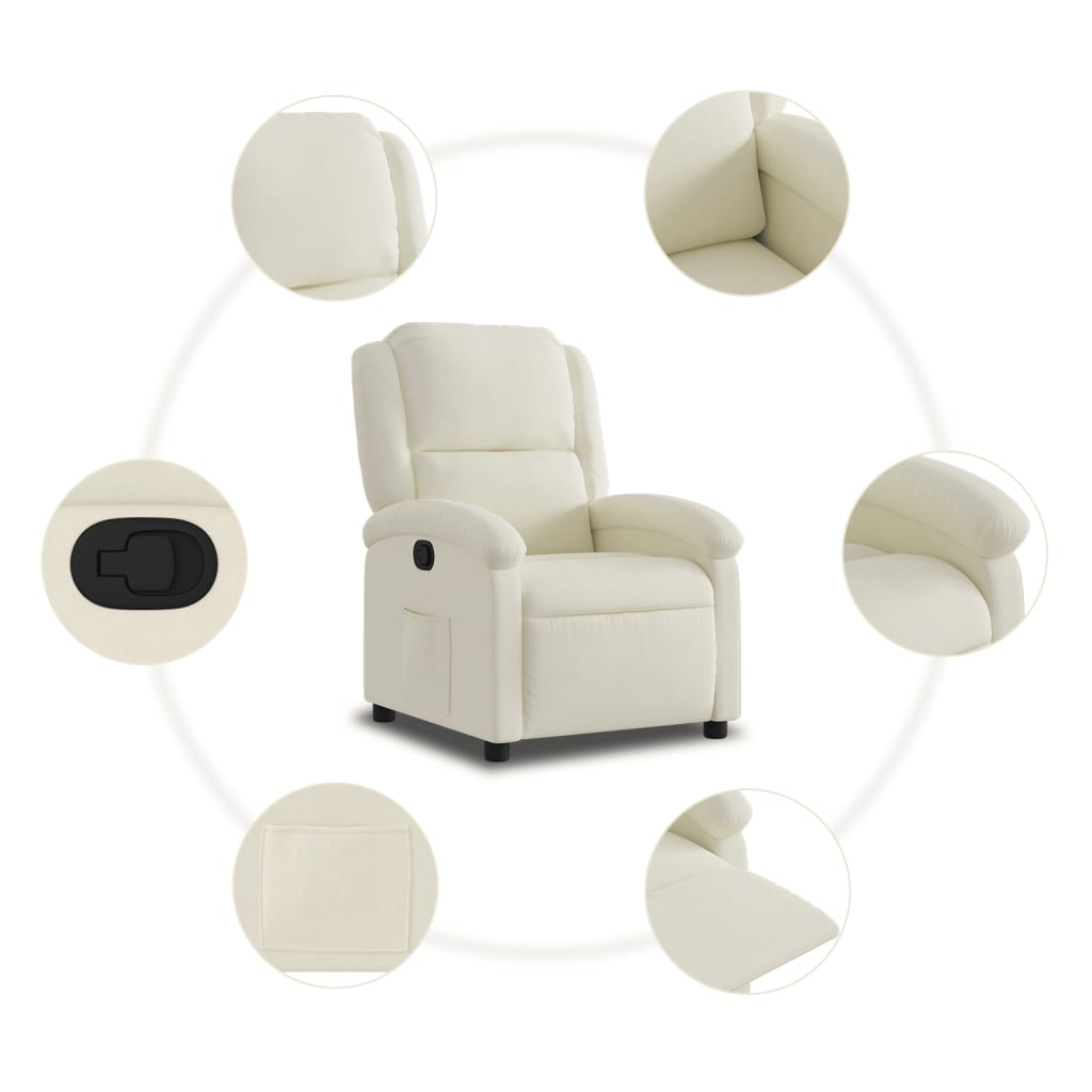 Relaxfauteuil Crème Fluweel