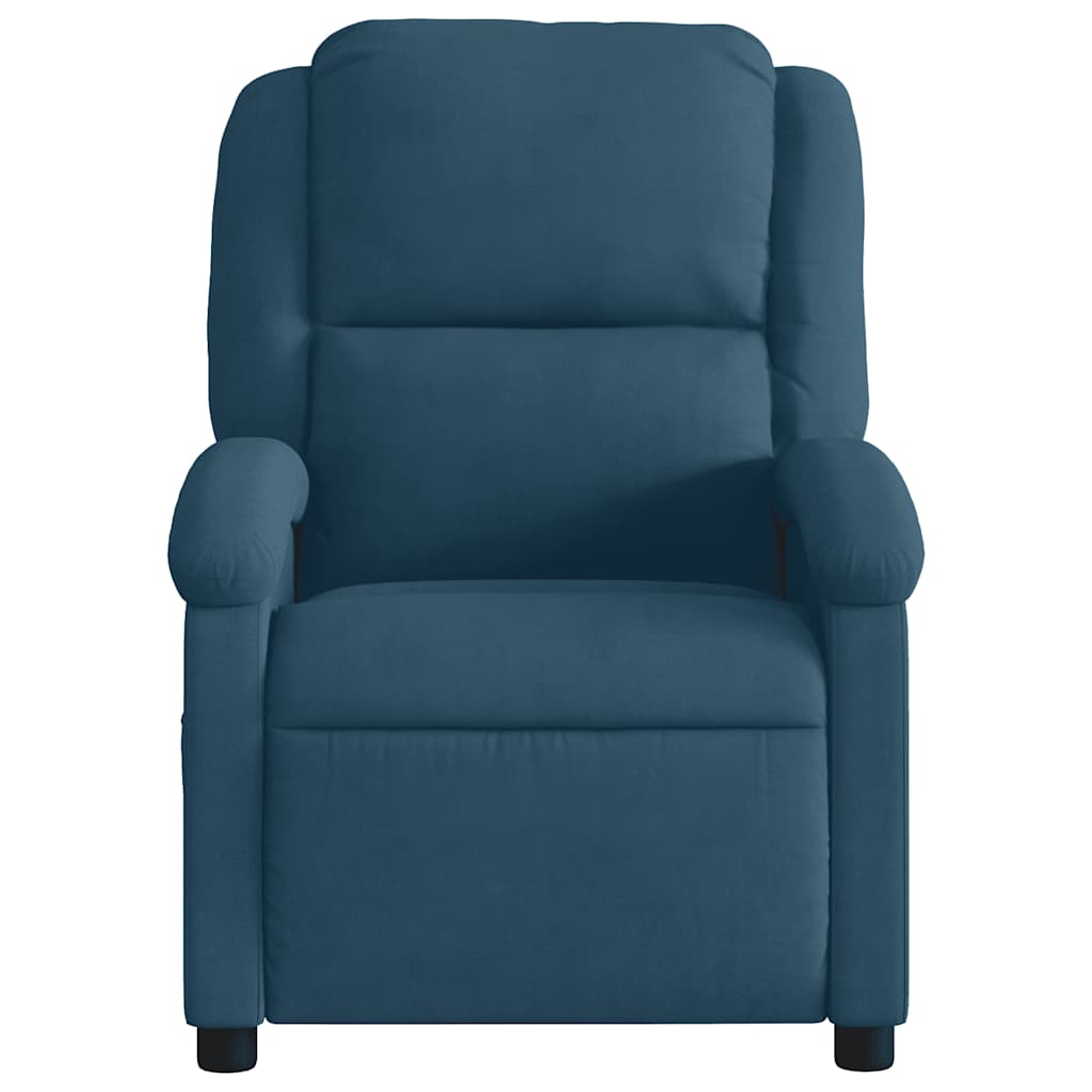 Massagestoel verstelbaar fluweel blauw