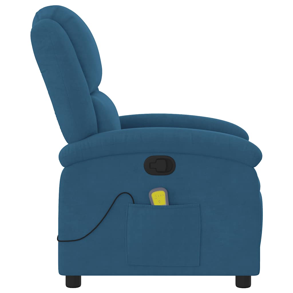 Massagestoel verstelbaar fluweel blauw