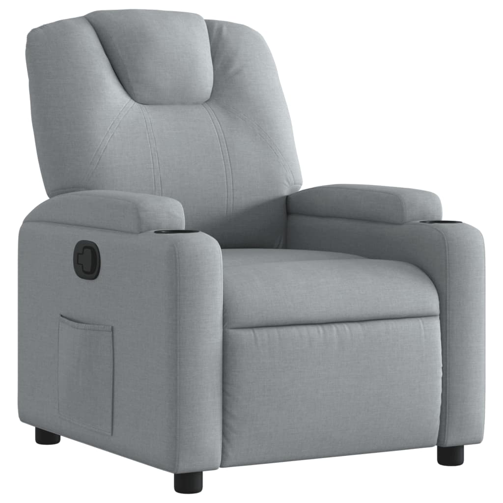 Fauteuil verstelbaar stof lichtgrijs