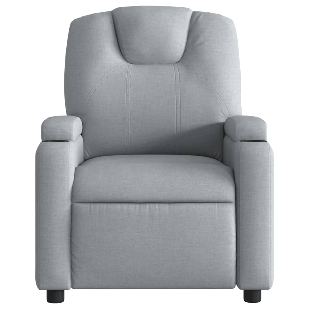 Fauteuil verstelbaar stof lichtgrijs