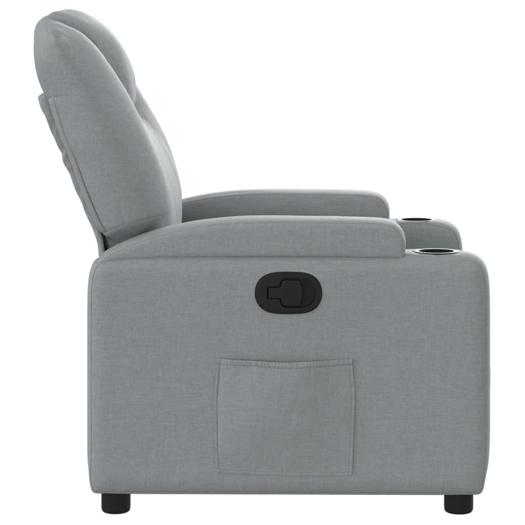 Fauteuil verstelbaar stof lichtgrijs