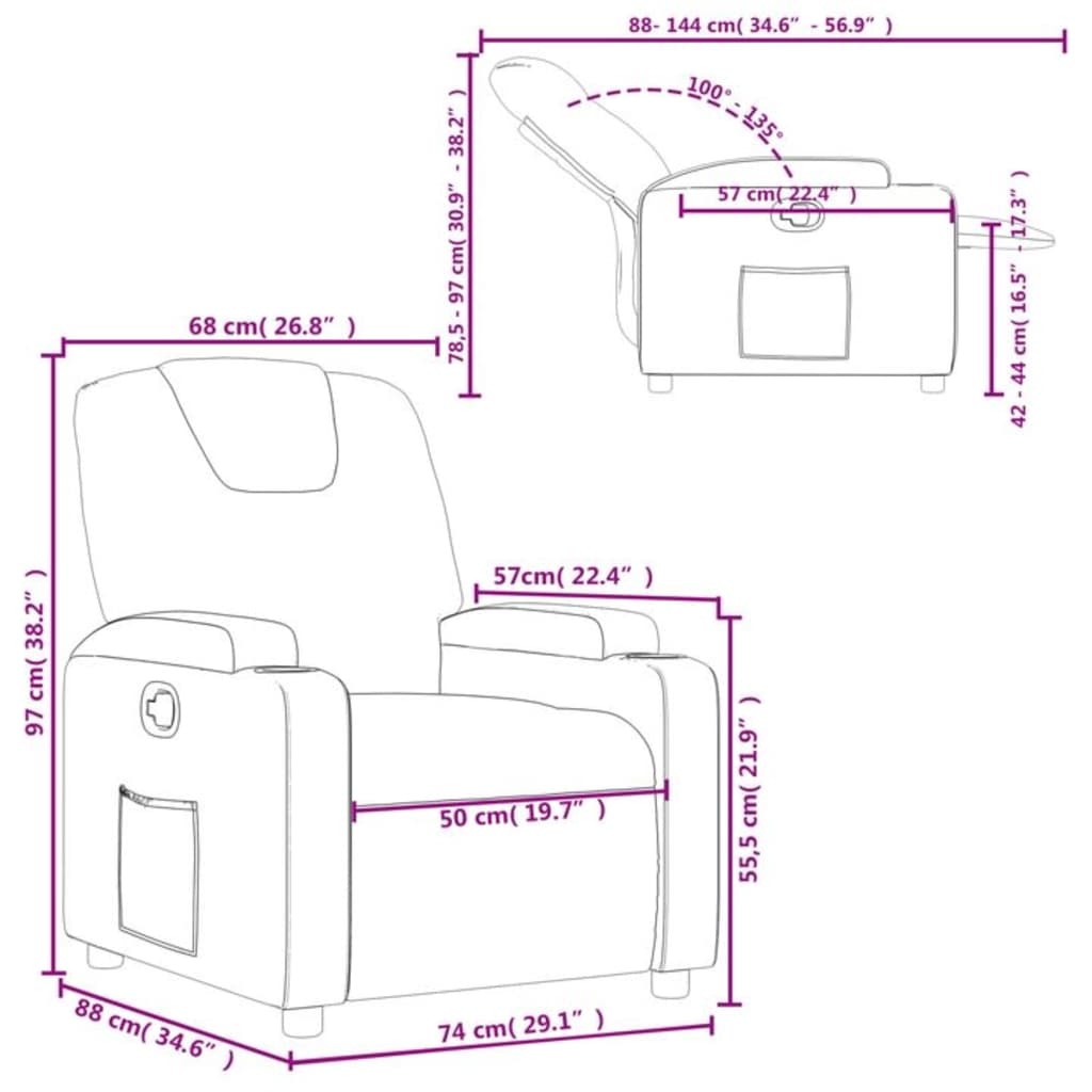 Relaxfauteuil Donkergrijze Stof 1