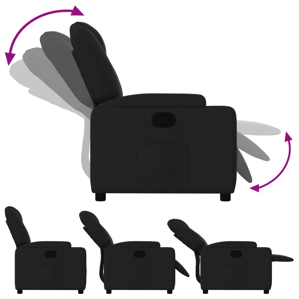 Fauteuil verstelbaar stof zwart
